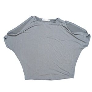 Vintage Seven Sisters Women's Small Grey Cold Drop Shoulder Top Indie sleaze